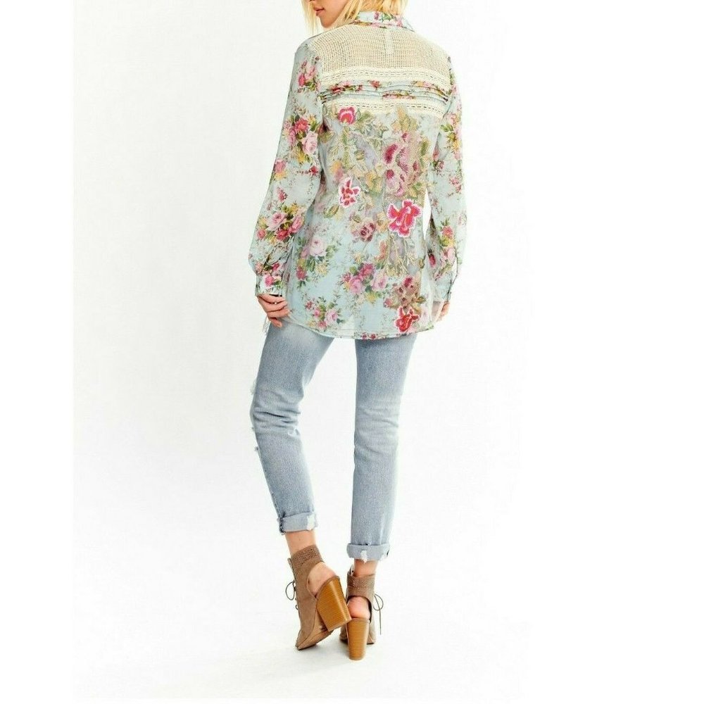 Aratta Garden Party Shirt • Small • Floral  • NWT - Picture 2 of 5
